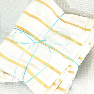 LIZ CLAIBORNE! 100% COTTON YELLOW ON CREAM FRENCH FARMHOUSE SHOWER CURTAIN!